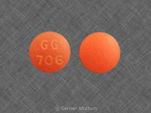 Orange Round pill with imprint GG;706 — Ranitidine hydrochloride Ranitidine hydrochloride 300 mg; (view 2)